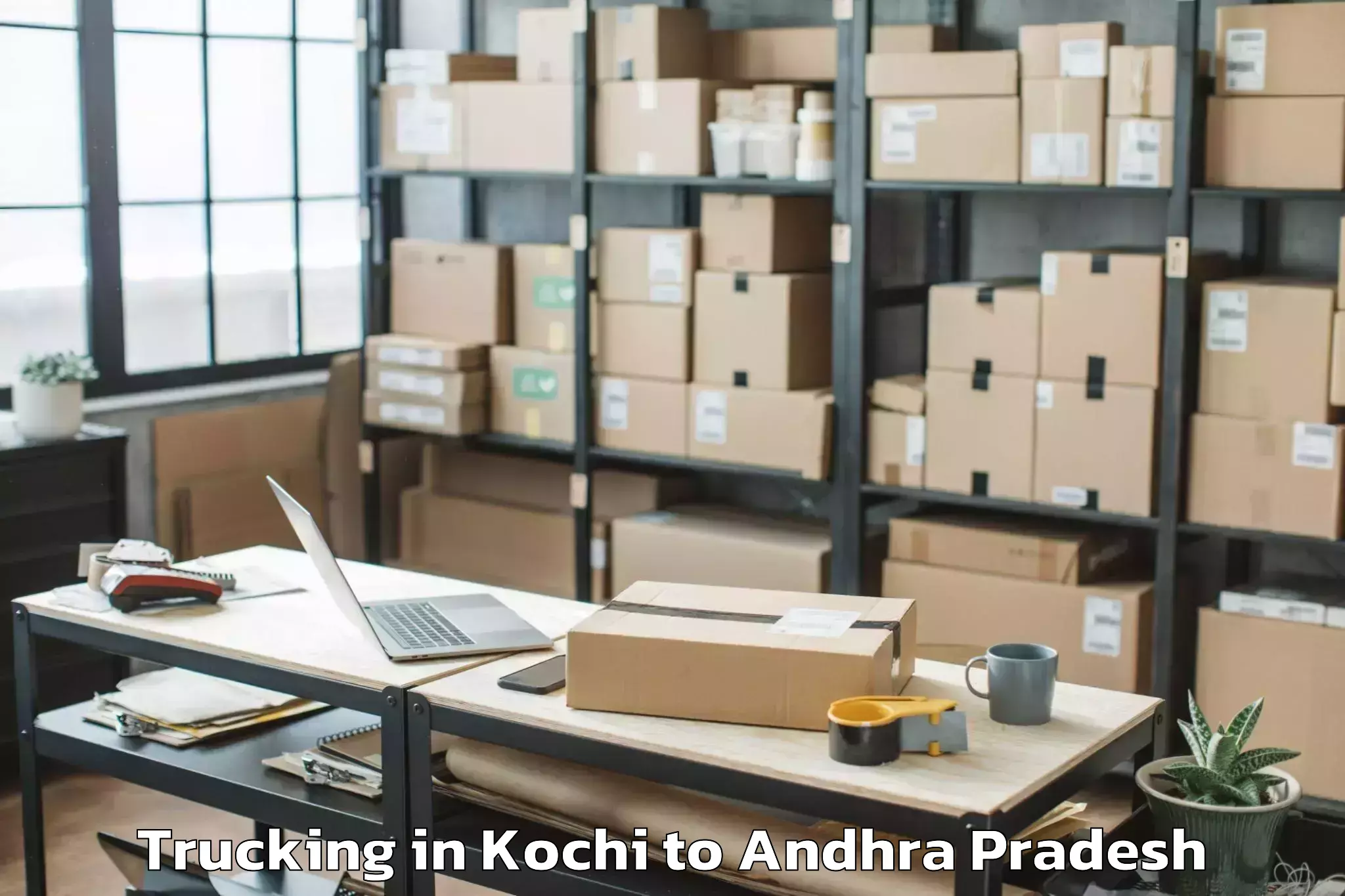 Book Kochi to Pedakurapadu Trucking Online